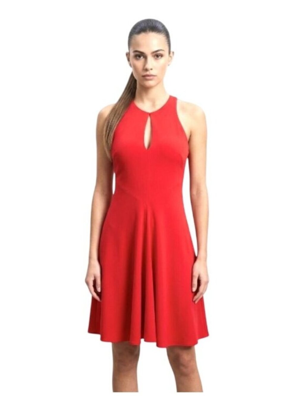 Stella McCartney Mini Swing Keyhole Crepe Dress XS Red READ Wedding Party